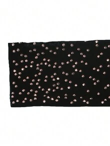 Women's Crystal Embellished See-Through Net Bodycon Jumpsuit - Black - View 5