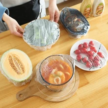 100 piezas Paquete de valor de cubiertas de plástico desechables para mantener la frescura - Solución de frescura de cocina premium para frutas, arroz y sobras - Duradero, a prueba de fugas, cubiertas selladas multiusos - Ideal para uso doméstico y restaurante