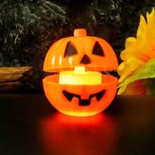 万圣节装饰 恐怖万圣节乐趣：4 个塑料南瓜礼盒、迷你泵和恐怖玩具 - 不含填充物 - 彩色 - 查看 5