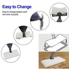 4Pack Washable Compatible Pads For Shark Steam Pocket Mop Pad S3501, S3550,S3601 - White - View 9