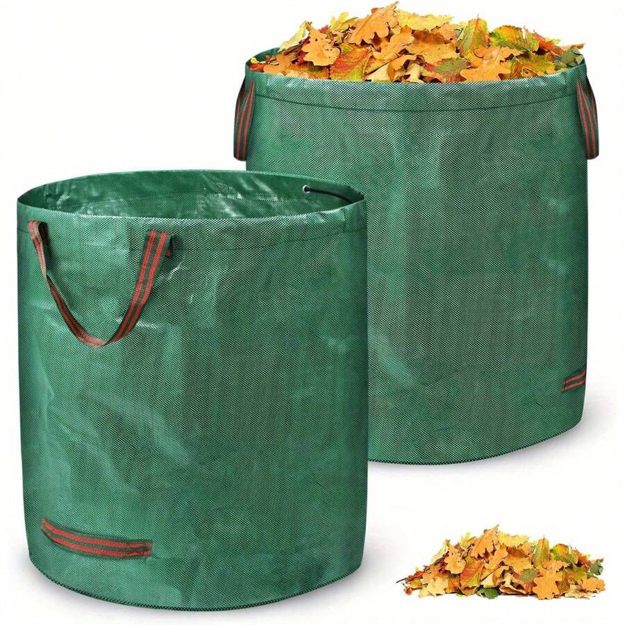 VA-Cerulean Garden Waste Bags 272L, 2 Pieces / 3 Pieces, Garden Bags For Green Waste With Handles, Leaf Bags Polypropylene Fabric 150g/M², Green Waste Bags Foldable, Stable, Waterproof, UV-Resistant - 2 Pieces - View 1