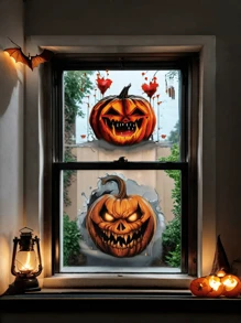 Halloween Pumpkin Stickers Pumpkin Face Stickers Classic Expression Decals For Pumpkins And Squashes For Halloween Party Decoration,Christmas - Halloween Stickers - View 6