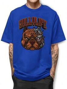 Pitbull Bullylife Basic T-Shirt 100% Cotton Shirt GPJ1 - 寶藍色 - 查看 1