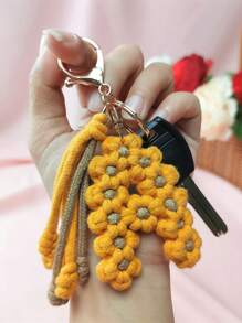 1Pc Braided Keychain Handmade Keychain Wristlet For Women Girls Braided Letter Charm Hand-Woven Pendant Birthday For Purse Bag Pendant - Multicolor - View 15