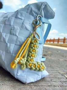 1Pc Braided Keychain Handmade Keychain Wristlet For Women Girls Braided Letter Charm Hand-Woven Pendant Birthday For Purse Bag Pendant - Multicolor - View 11