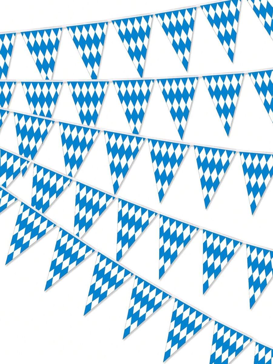 1pc-Oktoberfest Flag Banner, Oktoberfest Bavarian Pennant Banner, For German Oktoberfest Themed Party Decorations, Christmas - Multicolor - View 1