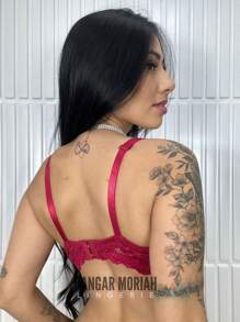 Sutiã Meia Taça Com Bojo Soft e Aro Modelo Luxo em Renda Premium Conforto Lingerie Feminina - Multicolorido - Visão 3