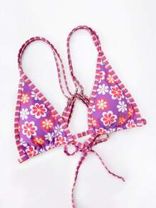 New Ditsy Floral Halter Tied Back Cute Bikini, Women Summer Beach Holiday Set, Bathing Suit