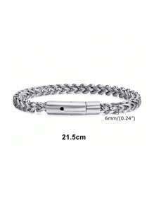 MECYLIFE 1 pieza Pulsera de cadena con cierre magnético reversible de acero inoxidable para hombre - pulsera franco - Ver 5