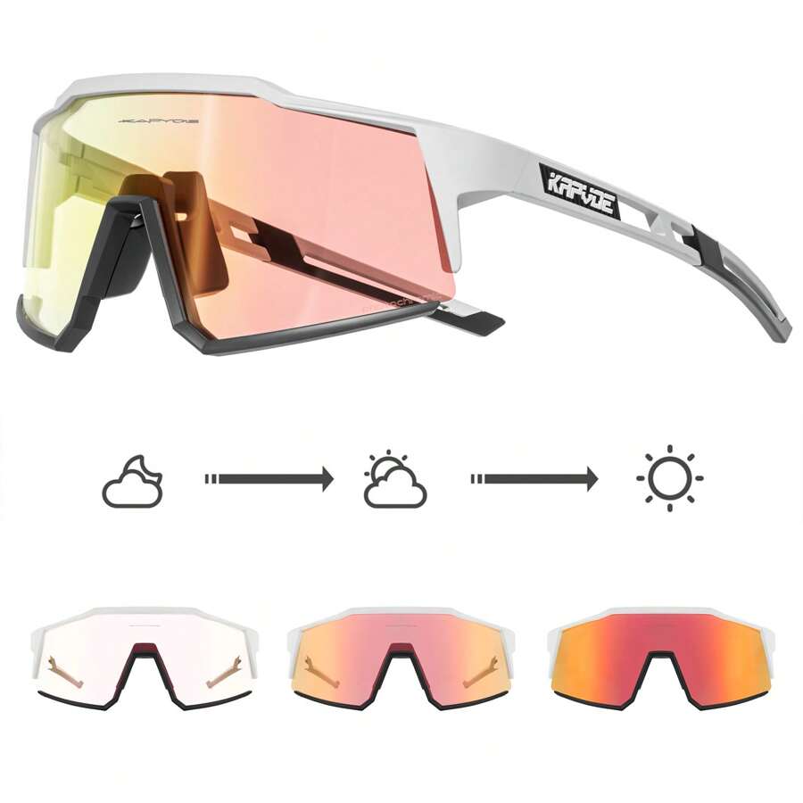 Gafas de ciclismo fotocromáticas ROJAS KAPVOE, gafas de sol transparentes para bicicleta de montaña con transición, para hombres y mujeres