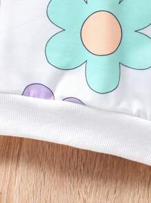 Young Girl Casual Floral Print Long Sleeve Cute Sweatshirt