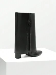 DREAM PAIRS Women's Mid-Calf Boots Classic Chunky Heels Fashionable Elegant Modern Western Cowboy Pointed  Vacation Party Trouser Matching Dress Black Boots - màu đen - Xem 9