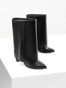 DREAM PAIRS Women's Mid-Calf Boots Classic Chunky Heels Fashionable Elegant Modern Western Cowboy Pointed  Vacation Party Trouser Matching Dress Black Boots - màu đen - Xem 6