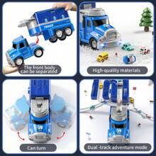 TEMI TEMI Voitures et camions jouets pour enfants de 3 4 5 6 ans, jouets de véhicules pour enfants avec 8 voitures de ville, jouet de circuit de voiture pour les tout-petits de 3 à 8 ans, jouets d'extérieur pour enfants, cadeau pour garçon et fille de 3 à 4 ans