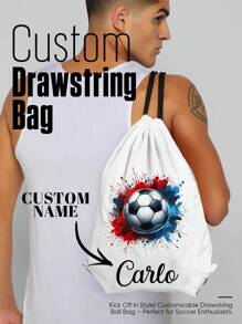 1pc Custom Drawstring Basketball Bags, Personalized Basketball Drawstring Bag, Custom Embroidered Basketball Drawstring Bag, Personalised Drawstring Bag, Basketball Drawstring Bag, Basketball Gift For Kid, Basketball Fan Drawstring Bag, Gift For Basketball Fan, Gift For Boyfriend - Multicolor - View 5