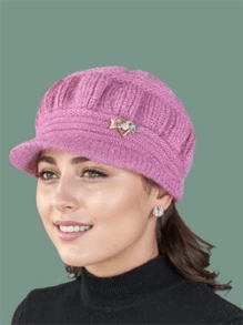 New Middle-Aged & Elderly Women's Knitted Knitted Hat With Thermal Lined , Warm Ear Protection Winter Fall