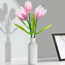 3 件套花束郁金香积木 DIY 模型积木家居办公室装饰展示积木玩具礼物 - 顏色 - 查看 12