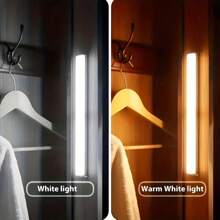 1 pezzo Luce a sensore di movimento a LED per mobile, luce notturna magnetica senza fili ricaricabile via USB per cucina, luce notturna ultramagnetica ricaricabile con luce calda e bianca, adatta per mobile, corridoio, scale, cucina, comodino, con batteria da 200mAh e 350mAh, 3,7V