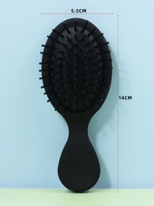 1 pieza Peine mini ovalado de plástico negro multifuncional, conveniente para uso en el hogar o al aire libre. Este peine tiene usos versátiles, adecuado para cepillar y peinar el cabello. Es una herramienta de peinado, así como un artículo imprescindible para peluquerías, salones de belleza, temporada de regreso a clases y viajes. Se puede usar para cepillar, peinar y crear diversos peinados. - Negro - Ver 2