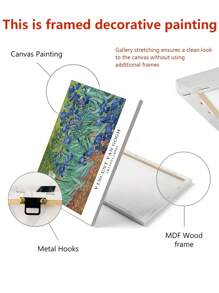 1 Máy Tính Van Gogh Hoa Tán Sơn Dầu Phong Cách Nghệ Thuật Treo Tường Biểu Ngữ Cho Phòng Ngủ Phòng Khách, Phong Cách Trang Trí Phòng, Không Gọng - Nhiều màu - Xem 8