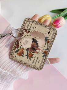 1PC Horizontal Card Holder Ins Creative Cartoon Student Campus Card Holder Spring String Retractable Stretchy String Lunch Card Bus Card Subway Card Work ID Card Holder