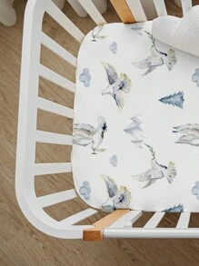 GLLQUEN BABY 4件套婴儿床单，透气柔软，贴合床垫，弹性旅行床品，时尚花卉图案，男女宝宝均适用，32英寸 x 16英寸（和平图案），Oeko-Tex认证 - 和平鴿 - 查看 8