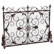 MERAX Fireplace Screen Distressed Fireplace Screen Decorative Flat Guard, Handcrafted Wrought Spark Guard Cover For Living Room, Pet Safe Fence, Easy Assemble - Đen + Vàng - Xem 6