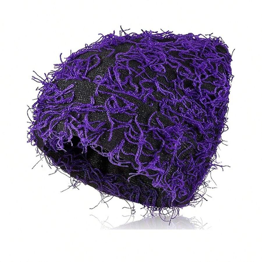 Mũ len đan trượt tuyết mùa đông ấm áp cho phụ nữ Mũ len Y2k mùa đông Giáng sinh - Màu tím - Xem 1