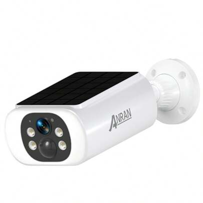 ANRAN Solar Security Cameras Wireless Outdoor, 2K WiFi Surveillance Outdoor Camera For Home Security With Embedded Solar Panel, Color Night Vision, 2-Way Talk, IP67 Waterproof, Work With Alexa