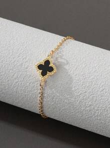 1 件优雅简约四叶草花朵手链，百搭珠宝礼物，适合女性、派对和日常佩戴情人节、妈妈、母亲、母亲节、礼物 - 單花手鍊 - 查看 3