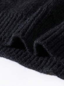 Áo khoác len có mũ kéo khóa dệt kim họa tiết đầu lâu và ngôi sao ANDREILEE, áo cardigan dáng rộng thoải mái unisex dành cho nam và nữ, thích hợp cho mùa xuân, thu và đông. - màu đen - Xem 6