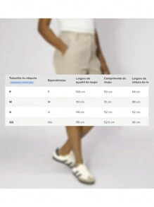 Women's Bermuda Shorts Tailoring Casual Linen Design - 米色 - 查看 5