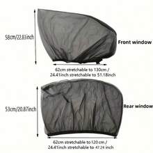Car Window Screens, Front And Rear Window Sunshades, Car Sunshades And Camping Sunshades - Black - View 3