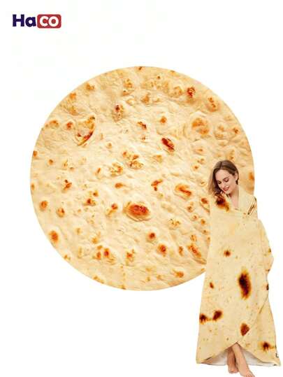 HogarAcogedor Manta de tortilla, manta gigante de tortilla de harina Burritos, manta de tortilla para adultos, manta divertida para adultos, manta gigante redonda de comida para cama, sofá, manta de tortilla novedosa para su familia, manta de franela suave y cómoda para tacos