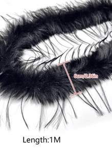 1pc 100cm Multicolor Artificial Fur Ribbon Fluffy Fluffy Trims Tapes For Garment Edge Shoes Plush Sewing Decor Accessories - Pink - View 2