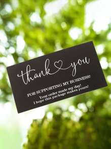 50/100 piezas - Tarjeta de agradecimiento en blanco y negro, "Le agradecemos por apoyar mi negocio", tarjeta de mensaje de agradecimiento a los clientes, tarjeta de agradecimiento en blanco y negro a juego para pequeños negocios, para decoración de negocios, etiquetas, embalaje de regalos, ideal para regalos, vacaciones, Navidad. - Multicolor - Ver 6