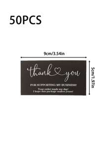 50/100 piezas - Tarjeta de agradecimiento en blanco y negro, "Le agradecemos por apoyar mi negocio", tarjeta de mensaje de agradecimiento a los clientes, tarjeta de agradecimiento en blanco y negro a juego para pequeños negocios, para decoración de negocios, etiquetas, embalaje de regalos, ideal para regalos, vacaciones, Navidad. - Multicolor - Ver 9