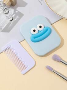 Gương trang điểm có thể gập lại dễ thương, Gương cầm tay sành điệu cho ký túc xá sinh viên, Gương trang điểm cần thiết khi du lịch, Gương thiết kế hoạt hình & Bộ lược - Nhiều màu - Xem 6