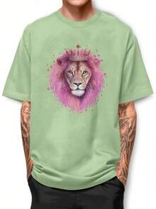 Leoa Coroa Rosa Basic T-Shirt 100% Cotton Shirt GPJ1 - Màu xanh Bạc hà - Xem 1