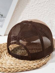 1 件男女通用“JESUS SAVES”字母印花休闲涤纶网眼棒球帽，春夏季