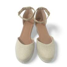 Anabela Women's Closed Sandal With Buckle - 米色 - 查看 8