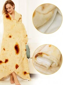 HogarAcogedor Manta de tortilla, manta gigante de tortilla de harina Burritos, manta de tortilla para adultos, manta divertida para adultos, manta gigante redonda de comida para cama, sofá, manta de tortilla novedosa para su familia, manta de franela suave y cómoda para tacos