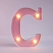 1pc Shiny Pink LED Letter Light, English Alphabet & Number Night Light, Battery Powered, Warm Glow, For Home Decor, Wall Decor, Kitchen Decor, Game Room Decor, Party Decor, Birthday Party, Outdoor Decor, Wedding Decor, Bedroom, Study, Graduation Party, Camping Decor