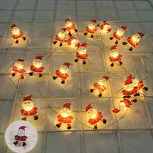 Schneemann LED Lichterkette Girlande, Weihnachtsdekoration für Zuhause, batteriebetriebene Weihnachtsmann Lichter Weihnachtsbaum Hängeornament, Neujahrsdekoration für Zuhause, Weihnachten - Verschiedenfarbig - Übersicht 13