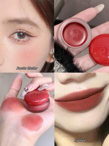 Cappuvini 1 件装哑光保湿唇颊两用有色润唇膏，持久防脱色，自然日常色调 - 紅棕色 - 查看 3