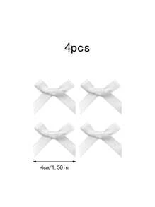 4/8 件女士芭蕾舞风格白色蝴蝶结发夹，迷你简约缎带蝴蝶结发饰，时尚甜美头饰，适合刘海、侧发和日常使用情人节情人节爪夹发夹发夹，学校用品，优雅，学院风，女士冬季服装，蝴蝶结，可爱 - 白色 - 查看 14
