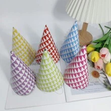 1set/1pc/3pcs/6pcs Assembled Party Hats For Birthday, Halloween, Christmas, Glitter Paper Hats,Christmas