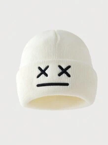 1 件或 2 件/套男士刺绣眼睛便帽，温暖针织帽，适合秋冬休闲装秋季服装