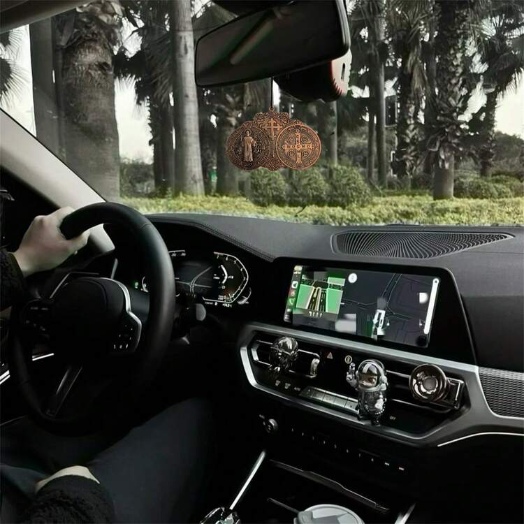 BONITTER Extra-Large 5.7x4 Inch St. Benedict's Cross Medallion With A Vintage Brass Finish, Suitable For Wall Or Desktop Display. - Multicolor - View 3