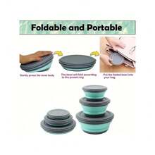1pc Foldable Silicone Bowl With Lid, Lunch Box, Salad Bowl, Expandable Food Storage Container, Bento Box, High Quality Food Container For Camping, Travel, Office (Pink Small X1, Green Small X1, Pink Medium X1, Green Medium X1, Pink Large X1, Green Large X1, Pink Small/Medium/Large X3, Green Small/Medium/Large X3)